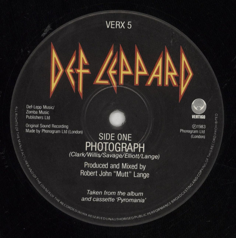 Def Leppard Photograph UK 12" vinyl single (12 inch record / Maxi-single) DEF12PH20767