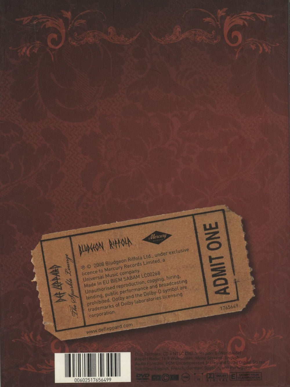 Def Leppard Songs From The Sparkle Lounge UK 2-disc CD/DVD set 602517656499