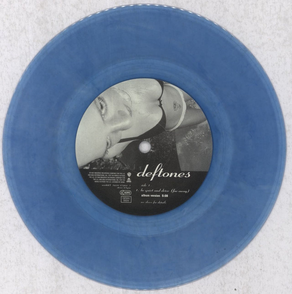 Deftones Be Quiet And Drive (Far Away) - Blue Vinyl UK 7" vinyl single (7 inch record / 45) DFT07BE115729