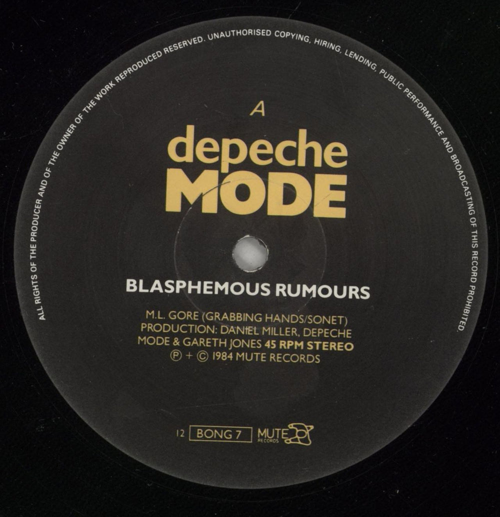 Depeche Mode Blasphemous Rumours - EX UK 12" vinyl single (12 inch record / Maxi-single) DEP12BL770445