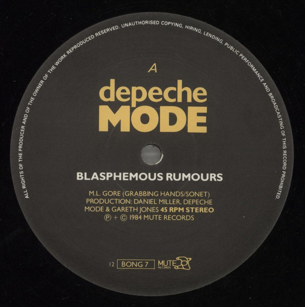 Depeche Mode Blasphemous Rumours UK 12" vinyl single (12 inch record / Maxi-single) DEP12BL15895