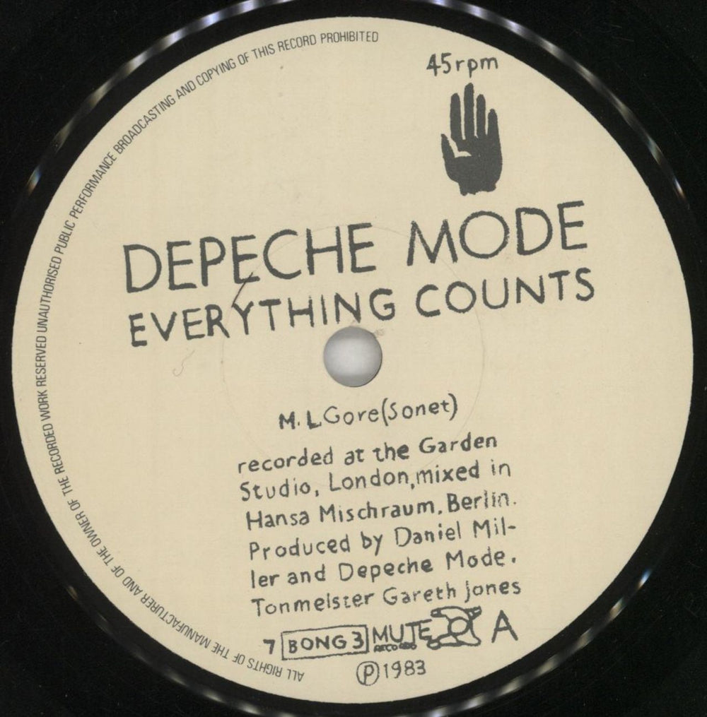 Depeche Mode Everything Counts - 1st - EX UK 7" vinyl single (7 inch record / 45) DEP07EV578086