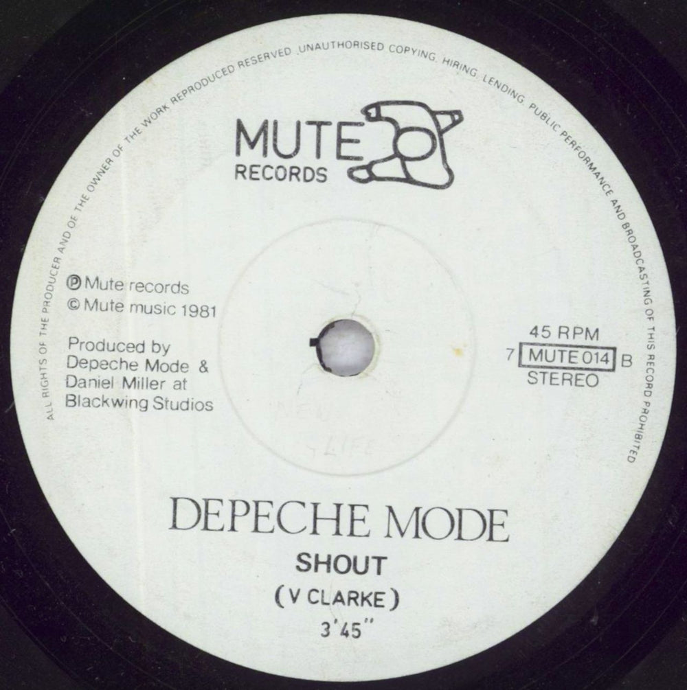 Depeche Mode New Life - Mispressed UK 7" vinyl single (7 inch record / 45) 7MUTE014