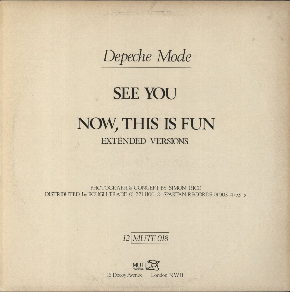 Depeche Mode See You (Extended Version) UK 12" vinyl single (12 inch record / Maxi-single)