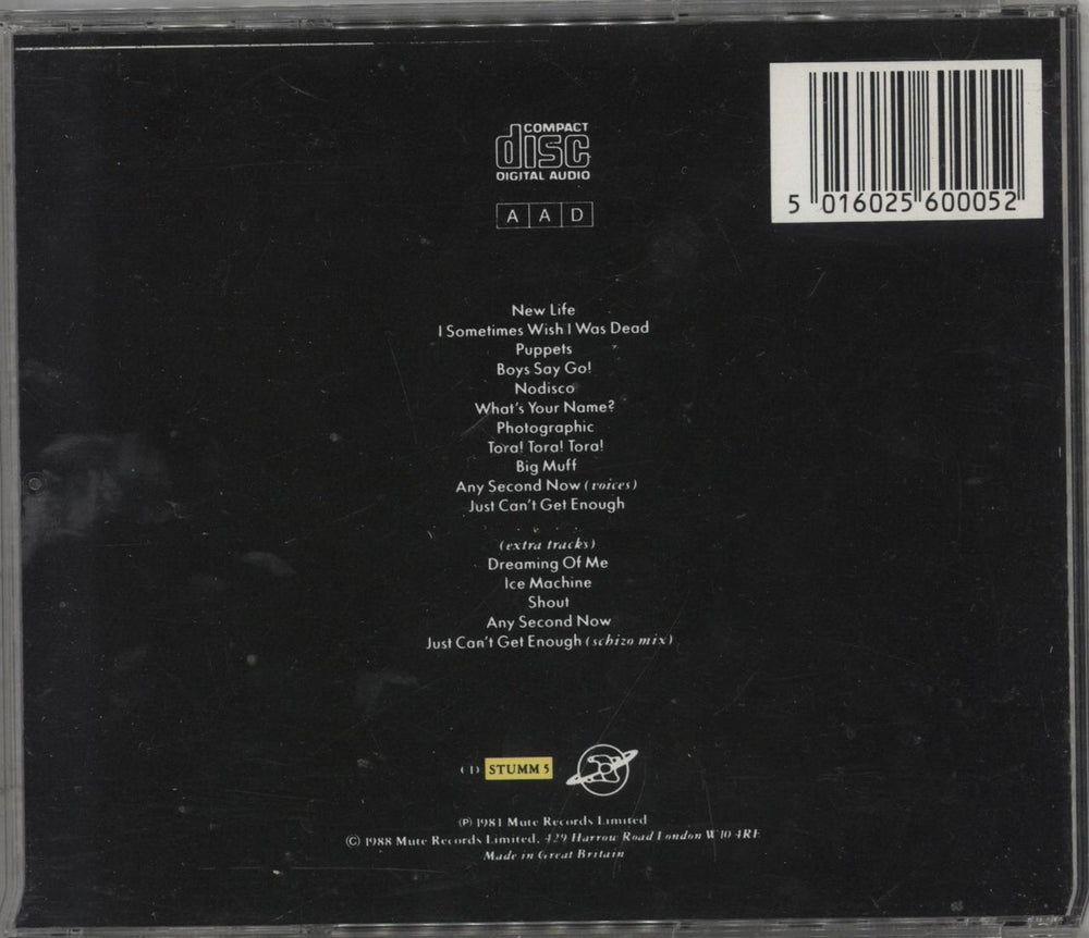 Depeche Mode Speak & Spell UK CD album (CDLP) 5016025600052