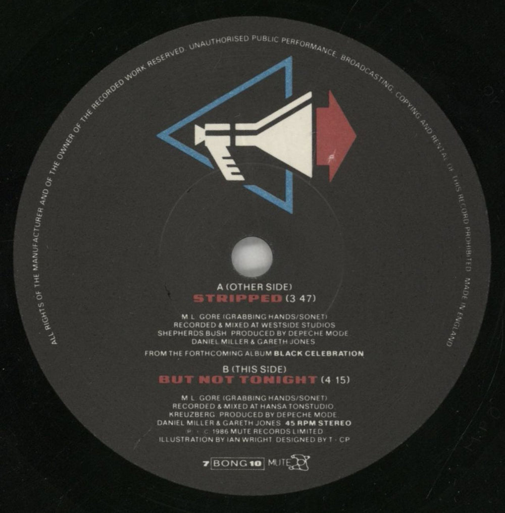 Depeche Mode Stripped - EX UK 7" vinyl single (7 inch record / 45) DEP07ST40631