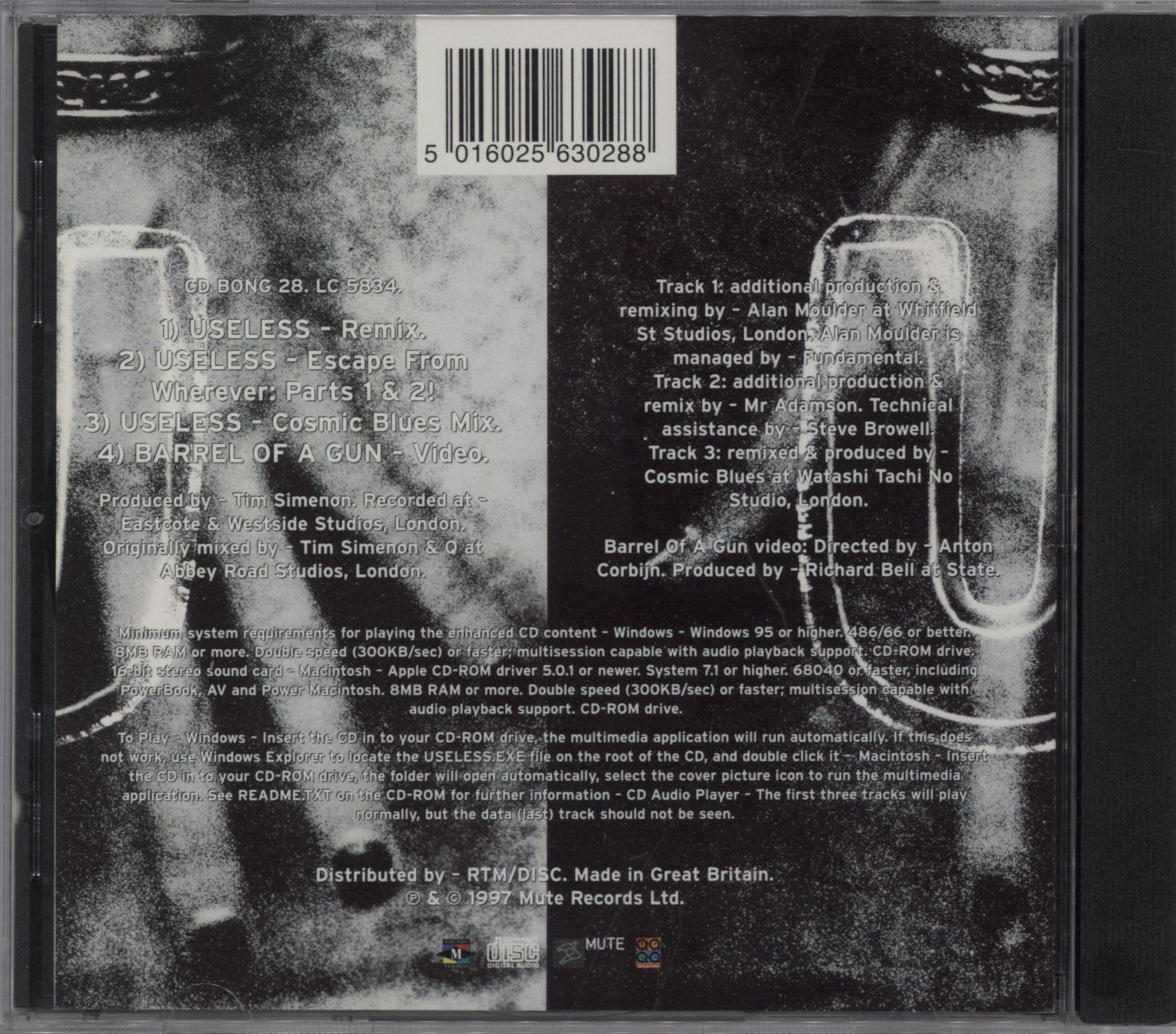 Depeche Mode Useless UK CD single (CD5 / 5\") 5016025630288