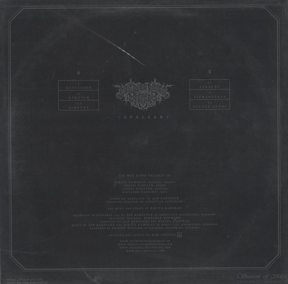 Der Weg Einer Freiheit Stellar - Clear Vinyl UK vinyl LP album (LP record) 822603934915