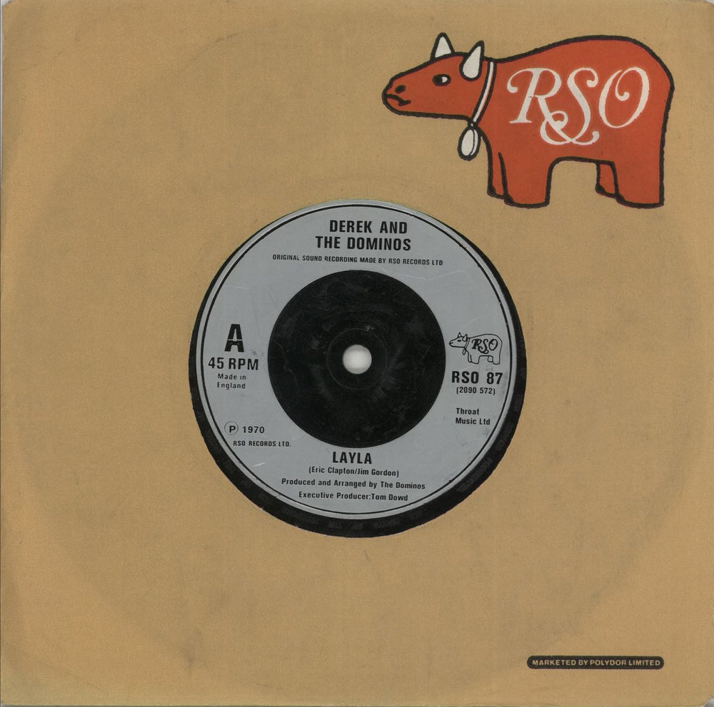 Derek And The Dominos Layla UK 7" vinyl single (7 inch record / 45) RSO87