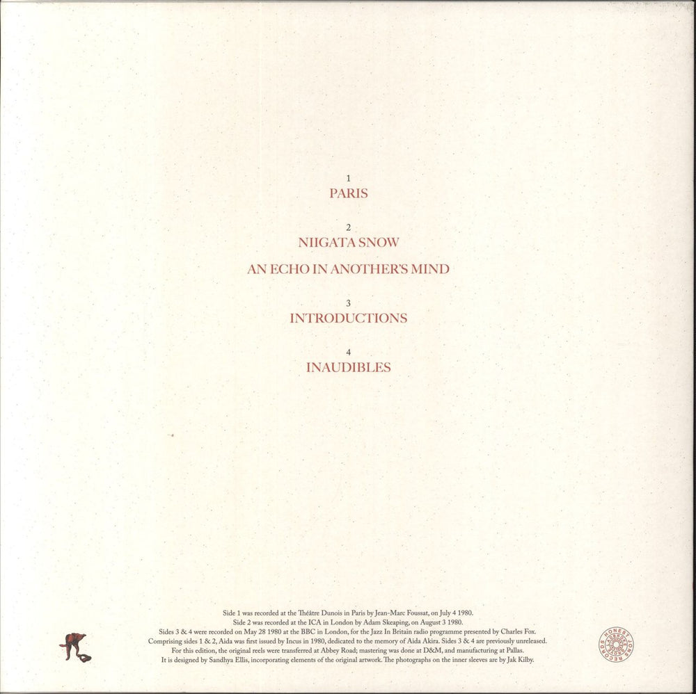 Derek Bailey Aida - 180gm UK 2-LP vinyl record set (Double LP Album)