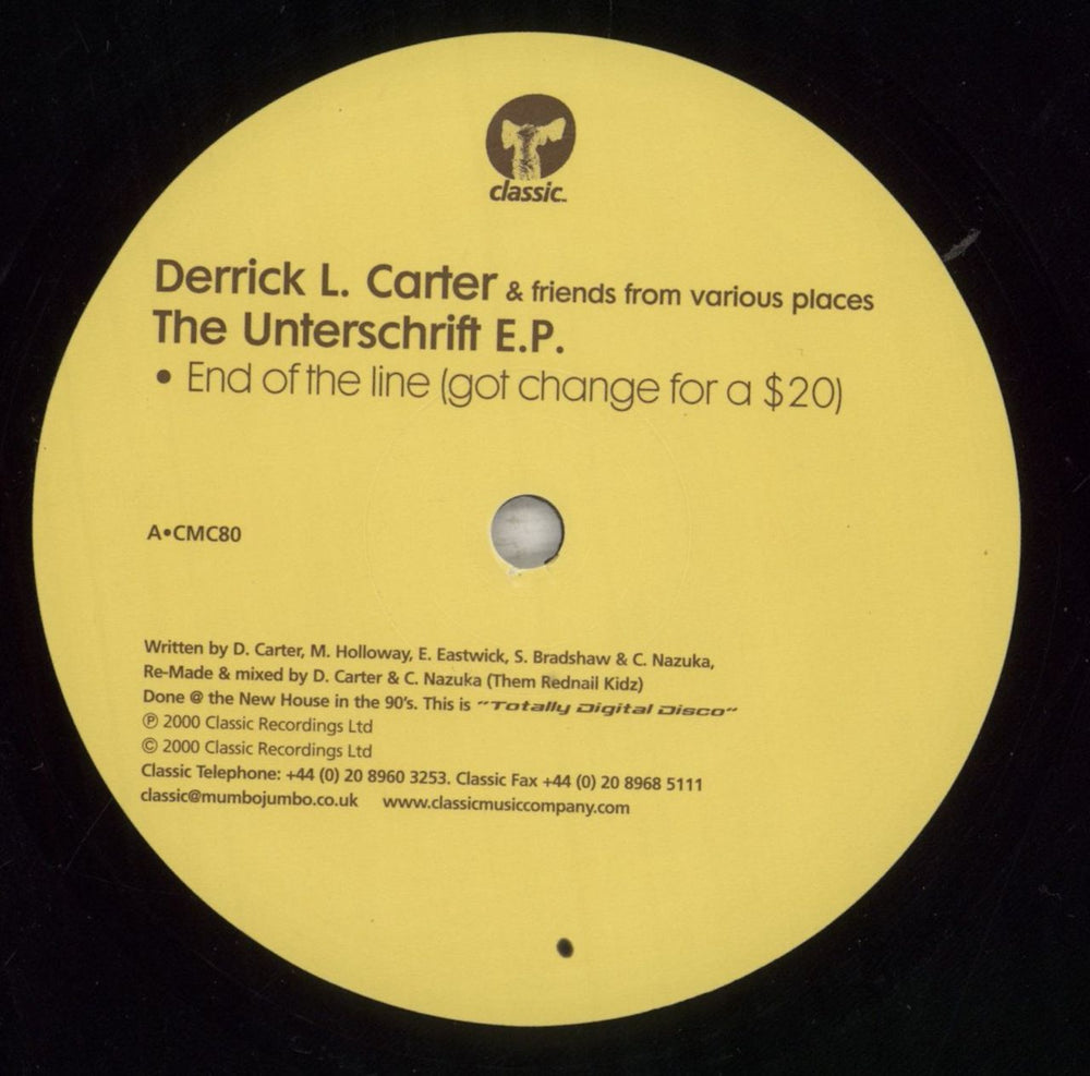 Derrick Carter The Unterschrift EP UK 12" vinyl single (12 inch record / Maxi-single) 82212TH856621