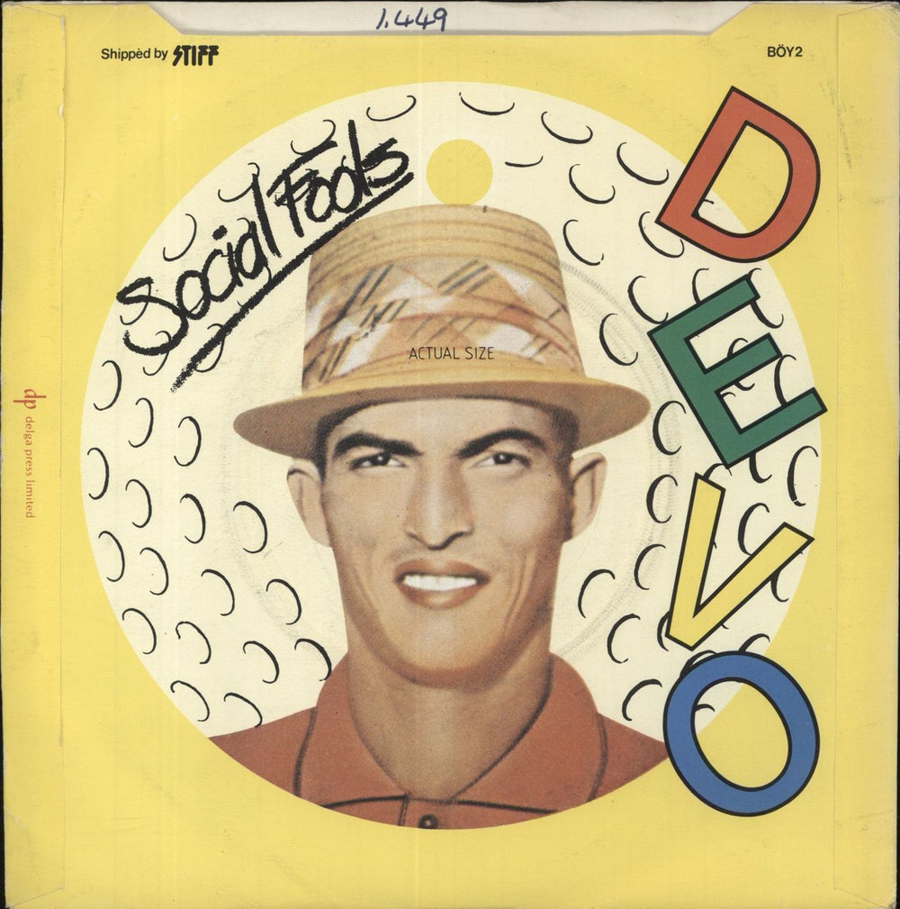 Devo Be Stiff - Black Vinyl + Sleeve - EX UK 7" vinyl single (7 inch record / 45)