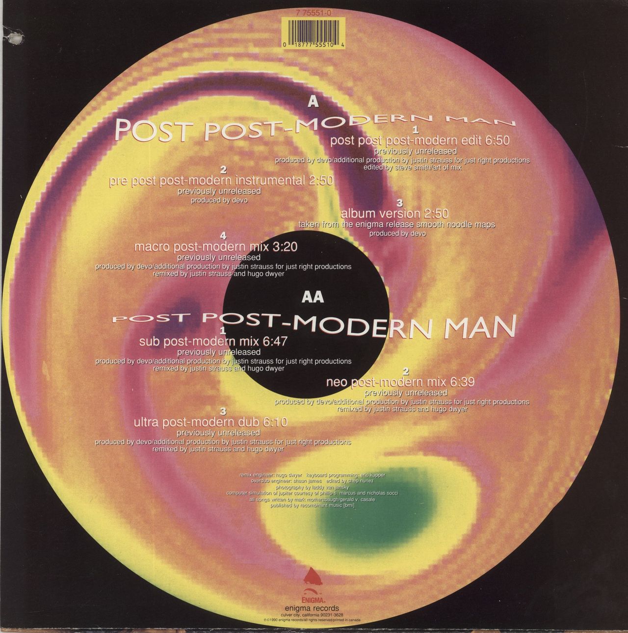 Devo Post Post-Modern Man US 12" vinyl single (12 inch record / Maxi-single)