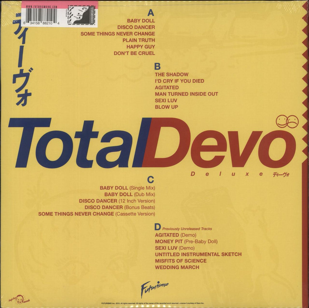 Devo Total Devo - Happy and Sad Vinyl - Sealed UK 2-LP vinyl record set (Double LP Album) 634158882104