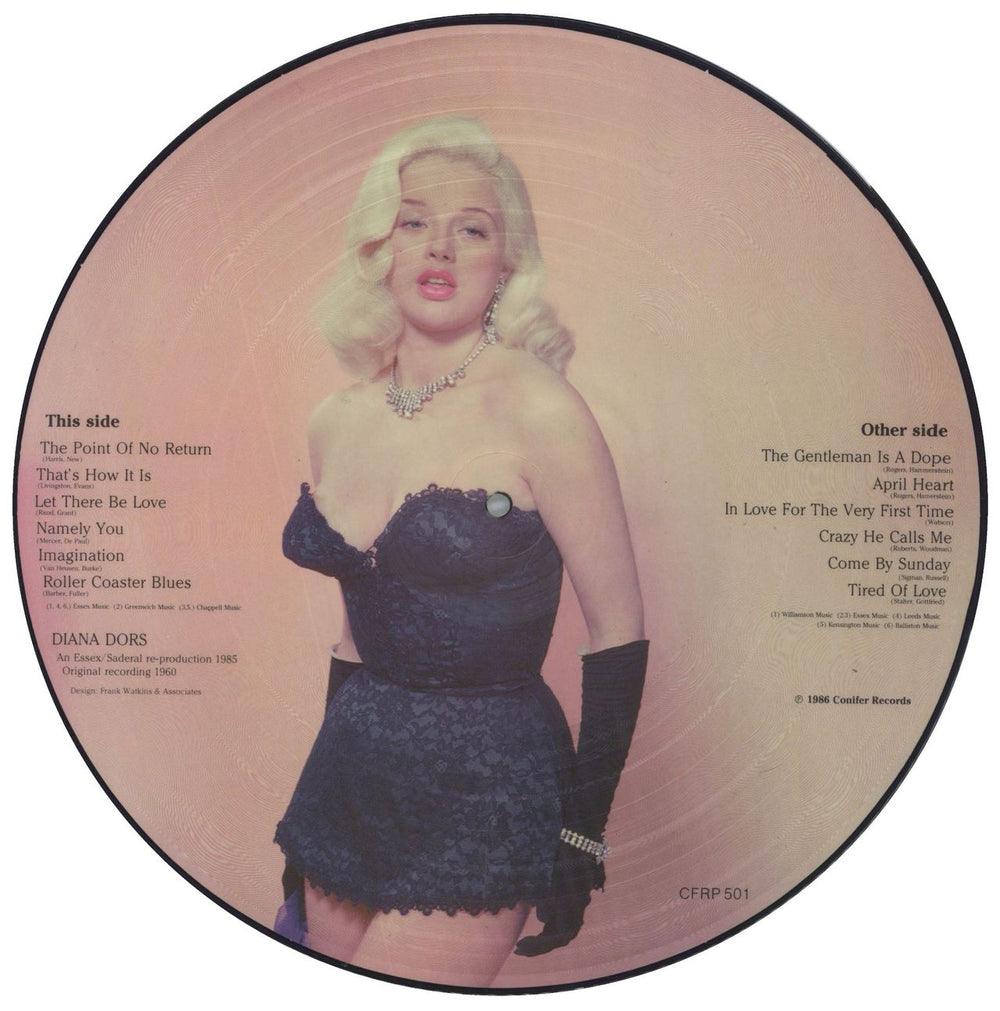 Diana Dors Swingin' Dors UK picture disc LP (vinyl picture disc album)