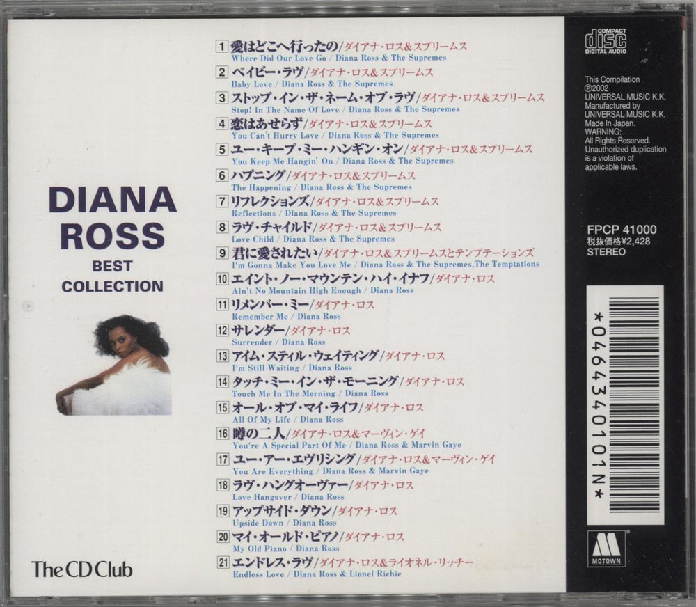 Diana Ross Best Collection Japanese CD album (CDLP) 0464340101N