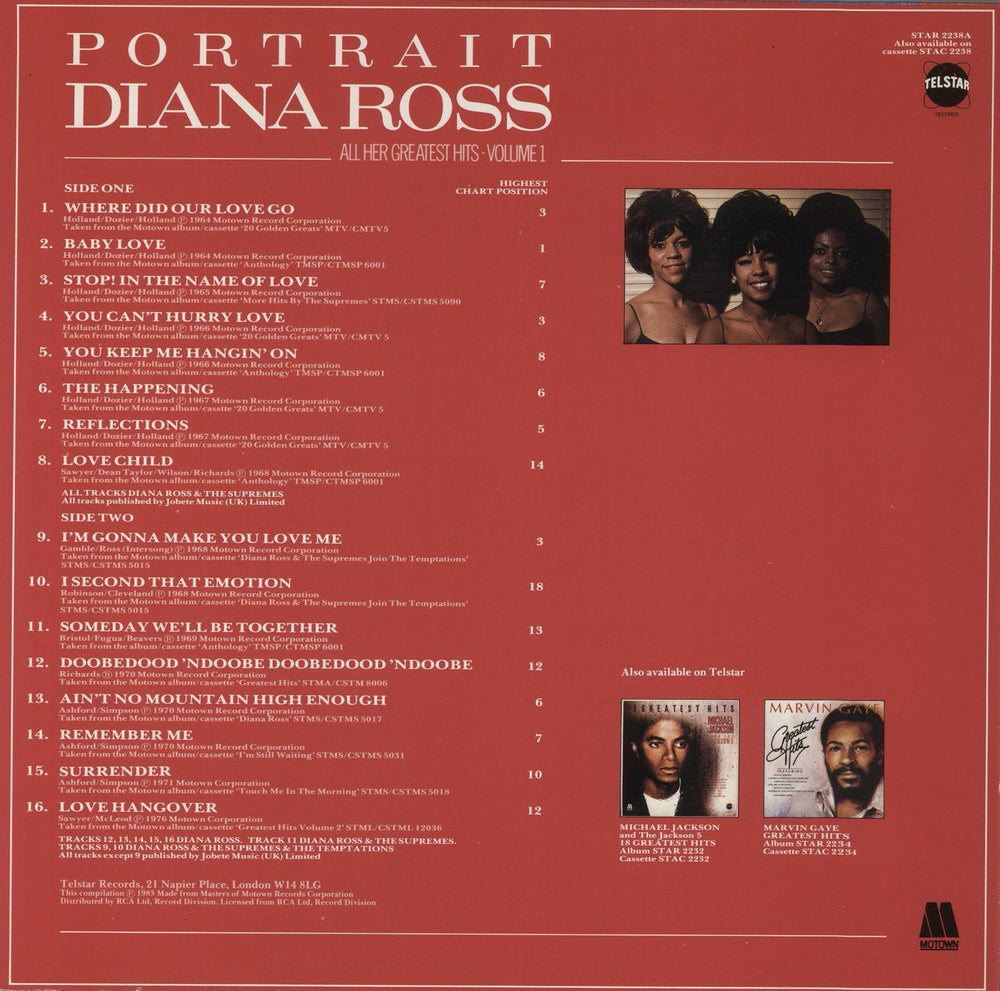 Diana Ross Portrait - All Her Greatest Hits - Volumes 1 & 2 UK 2-LP vinyl record set (Double LP Album)