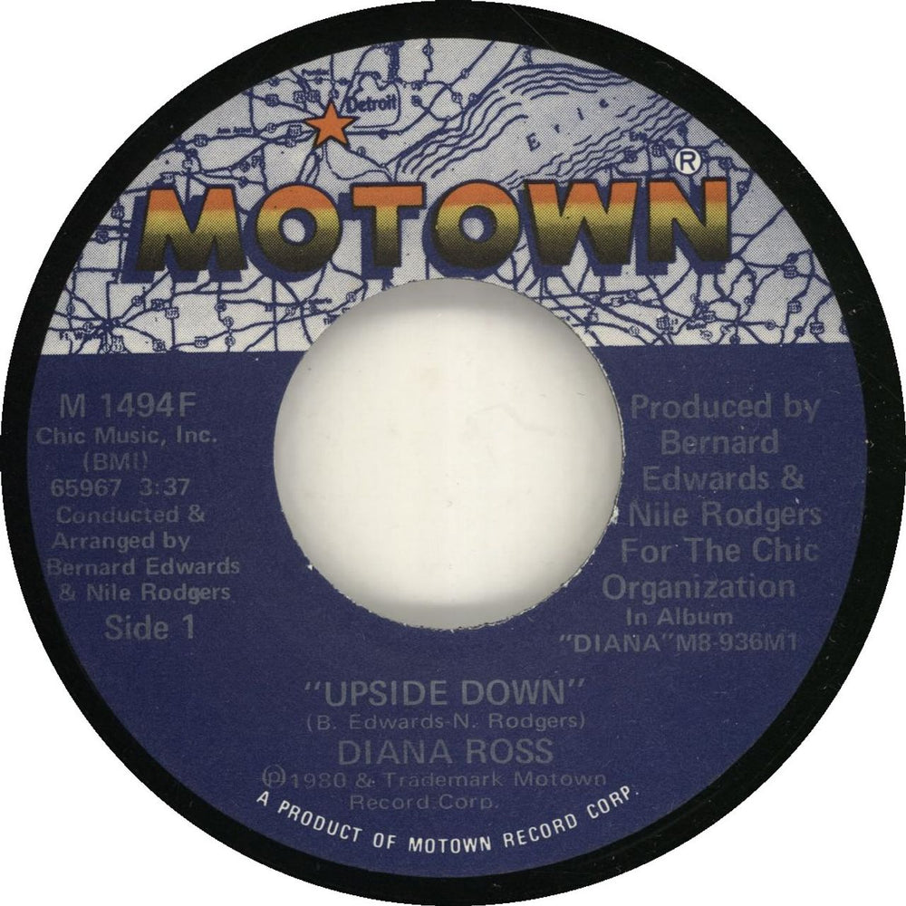 Diana Ross Upside Down US 7" vinyl single (7 inch record / 45) M1494F