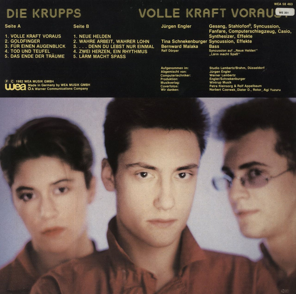 Die Krupps Volle Kraft Null Acht German vinyl LP album (LP record)