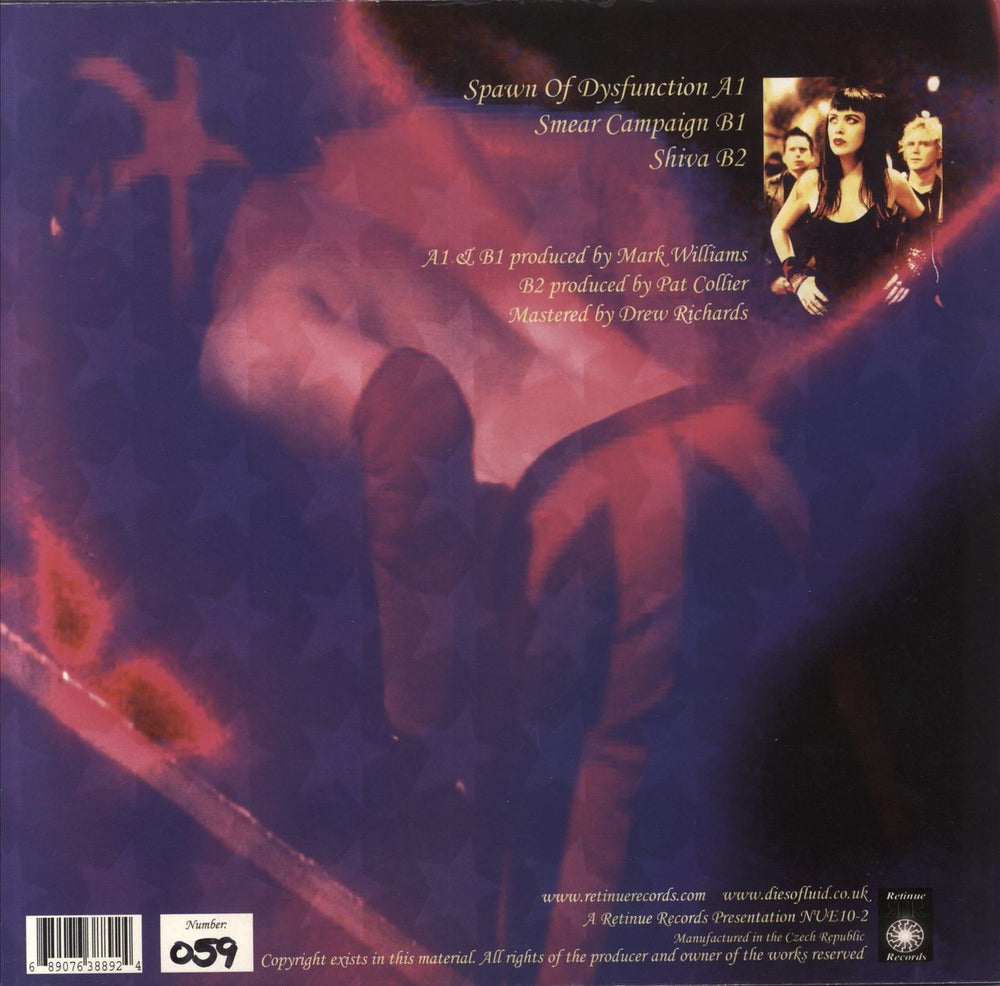 Die So Fluid Spawn Of Dysfunction - White With Blue Splatter Vinyl UK 10" vinyl single (10 inch record) 689076388924