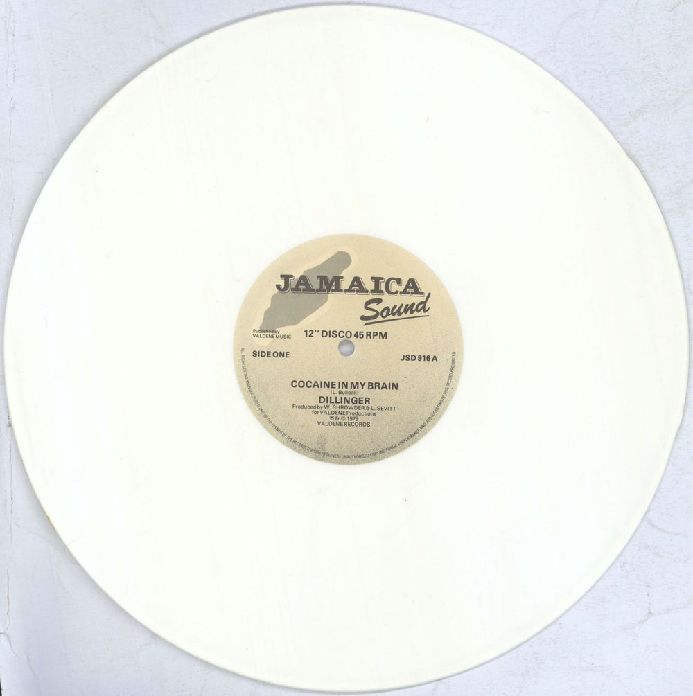 Dillinger Cocaine In My Brain - White Vinyl - EX UK 12" vinyl single (12 inch record / Maxi-single) DL-12CO821506