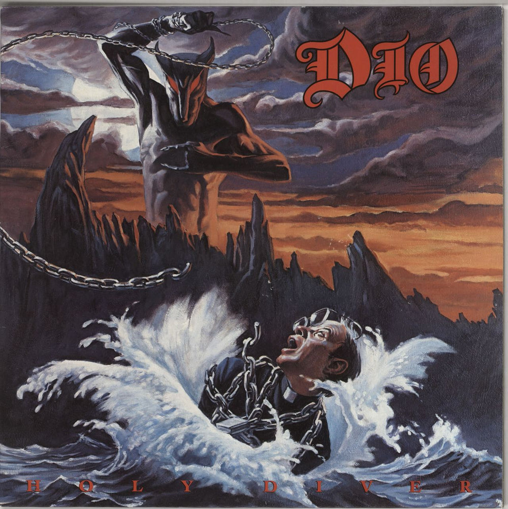 Dio Holy Diver + inner UK vinyl LP album (LP record) VERS5