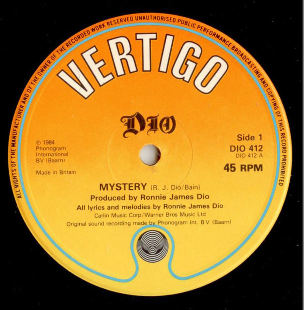 Dio Mystery + Poster UK 12" vinyl single (12 inch record / Maxi-single) DIO12MY566639