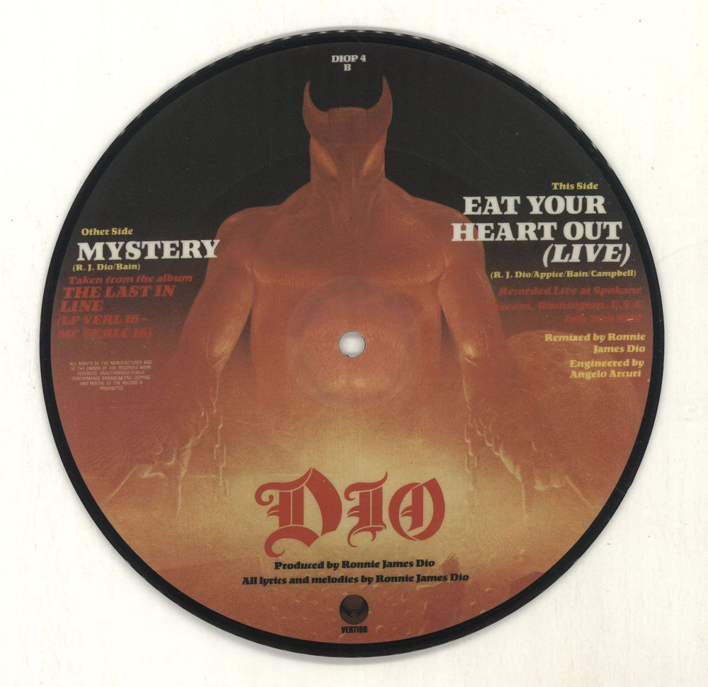 Dio Mystery UK 7" vinyl picture disc (7 inch picture disc single) DIO7PMY117935