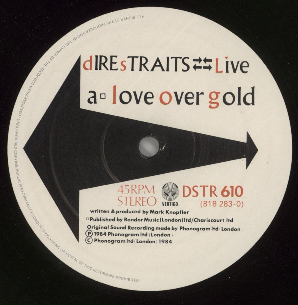 Dire Straits Love Over Gold / Solid Rock Live EP UK 10" vinyl single (10 inch record) DIR10LO23121