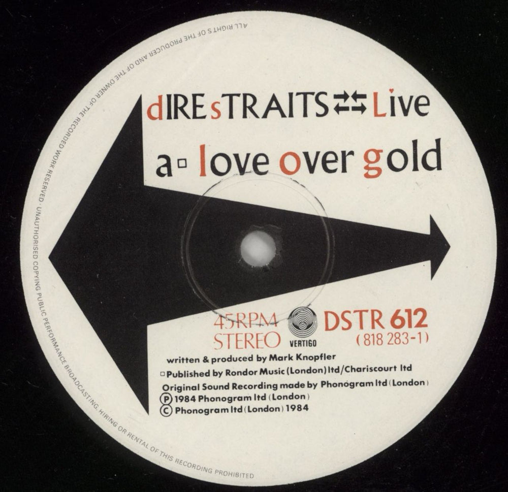 Dire Straits Love Over Gold / Solid Rock UK 12" vinyl single (12 inch record / Maxi-single) DIR12LO44238