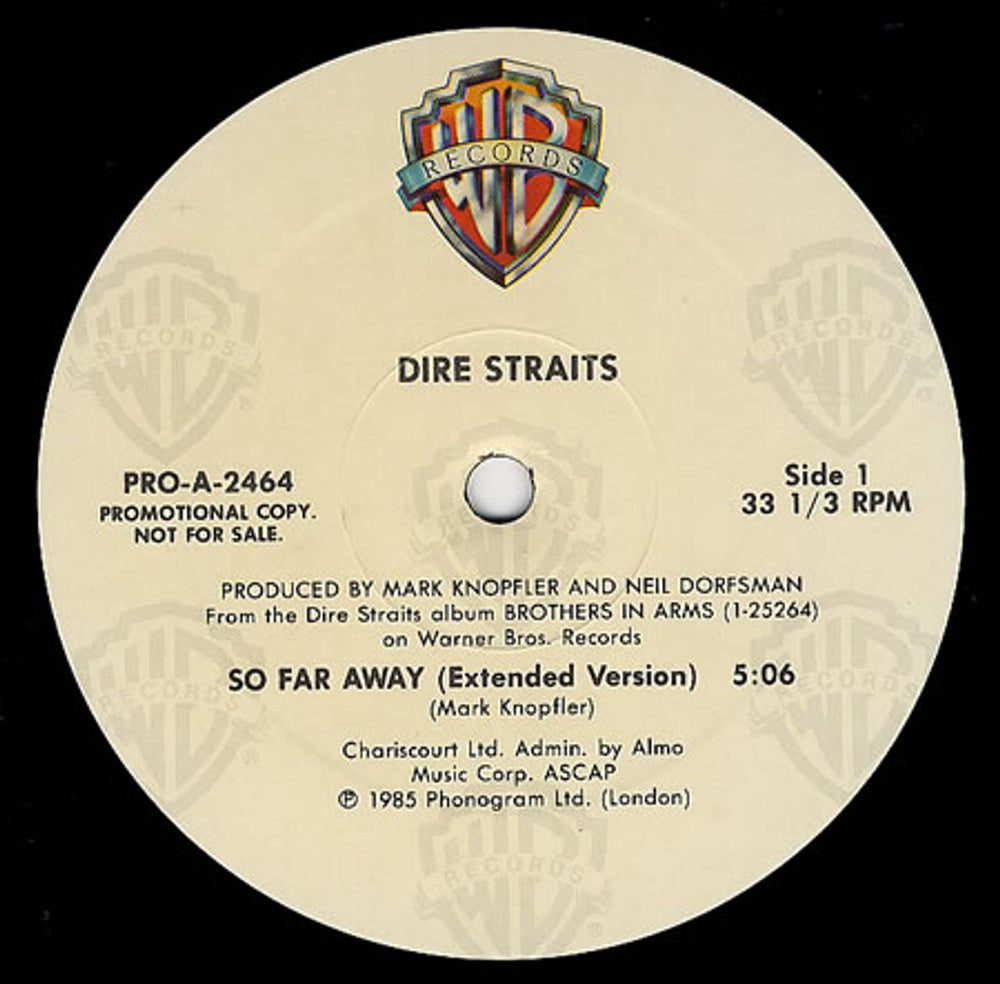 Dire Straits So Far Away US Promo 12" vinyl single (12 inch record / Maxi-single) PRO-A-2464