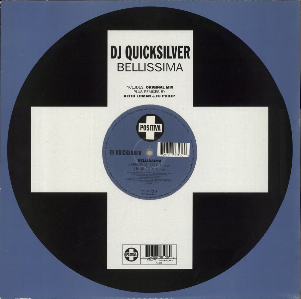 DJ Quicksilver Bellissima UK Promo 12" vinyl single (12 inch record / Maxi-single) 12TIV-72