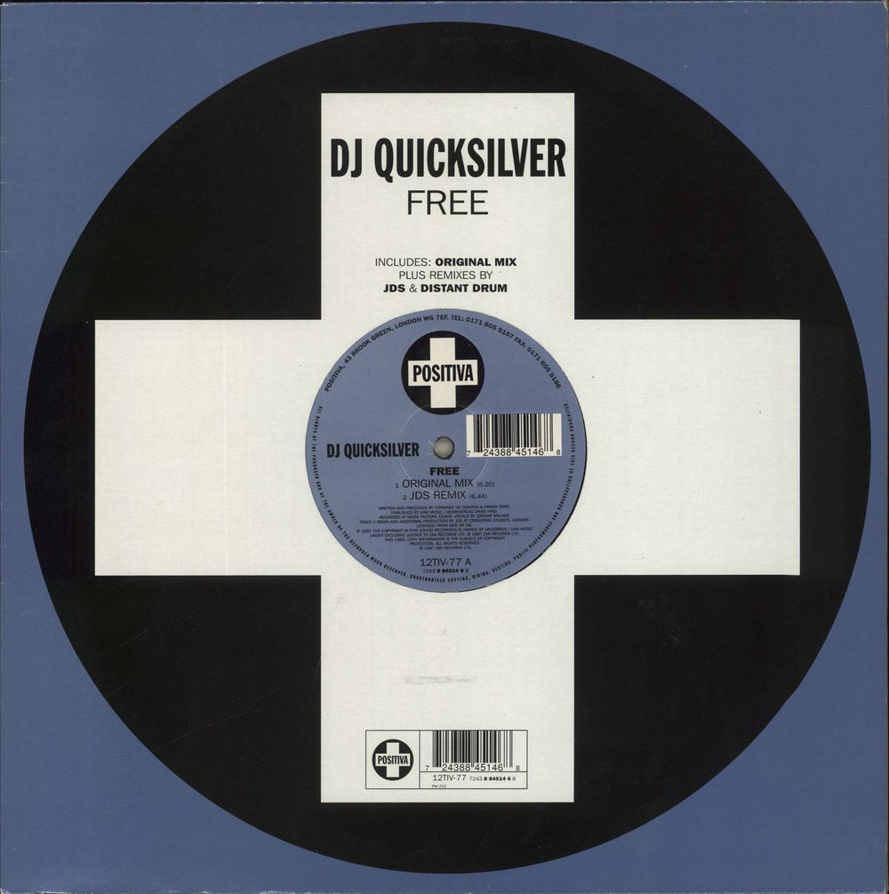 DJ Quicksilver Free UK 12" vinyl single (12 inch record / Maxi-single) 12TIV-77