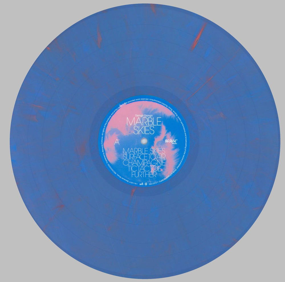 Django Django Marble Skies - Blue & Pink Vinyl + CD UK vinyl LP album (LP record) E2KLPMA828020