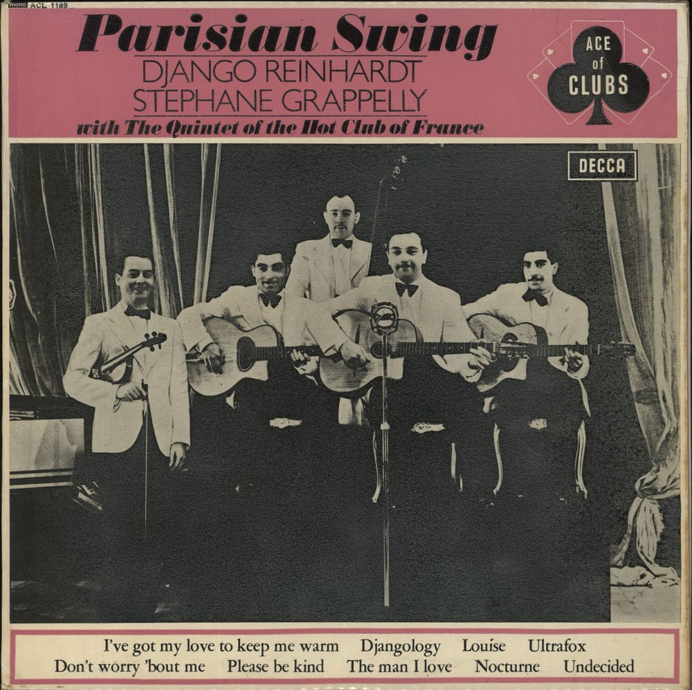 Django Reinhardt & Stéphane Grappelli Parisian Swing UK vinyl LP album (LP record) ACL1189