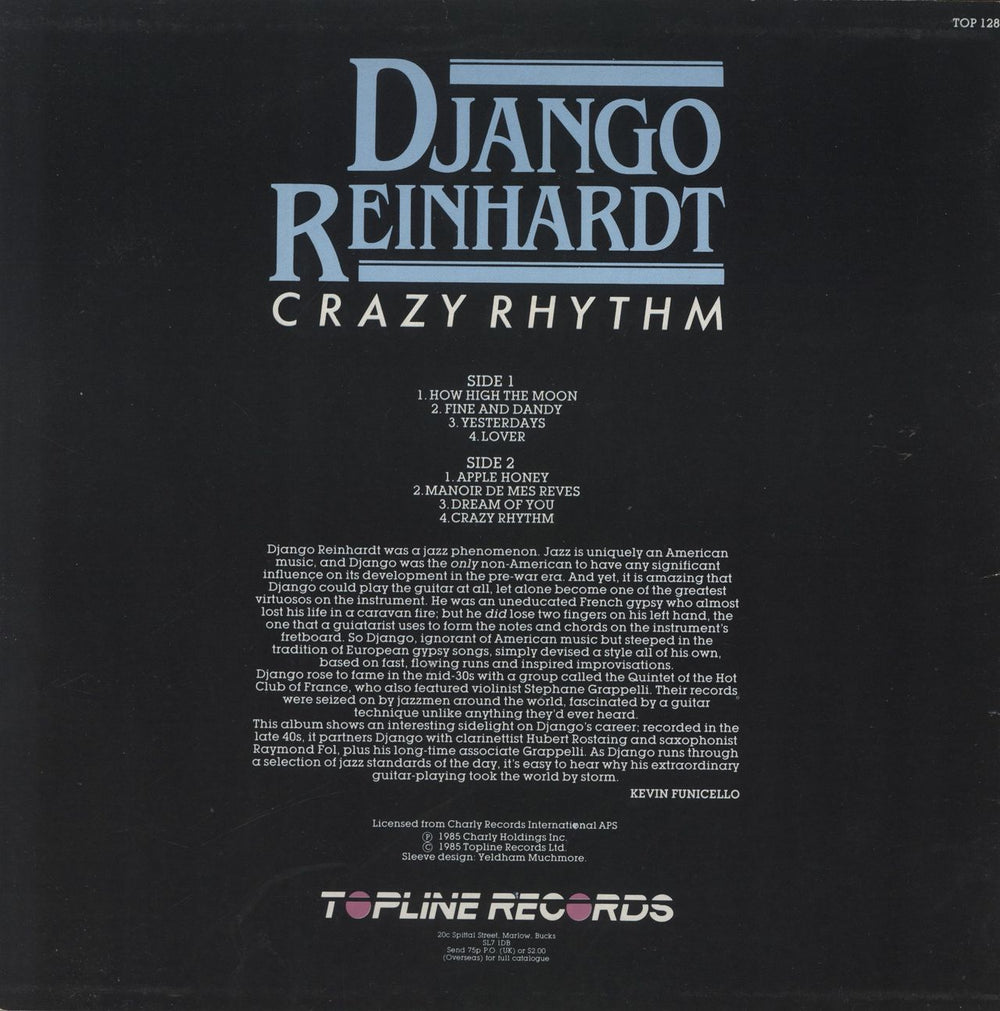 Django Reinhardt Crazy Rhythm UK vinyl LP album (LP record)