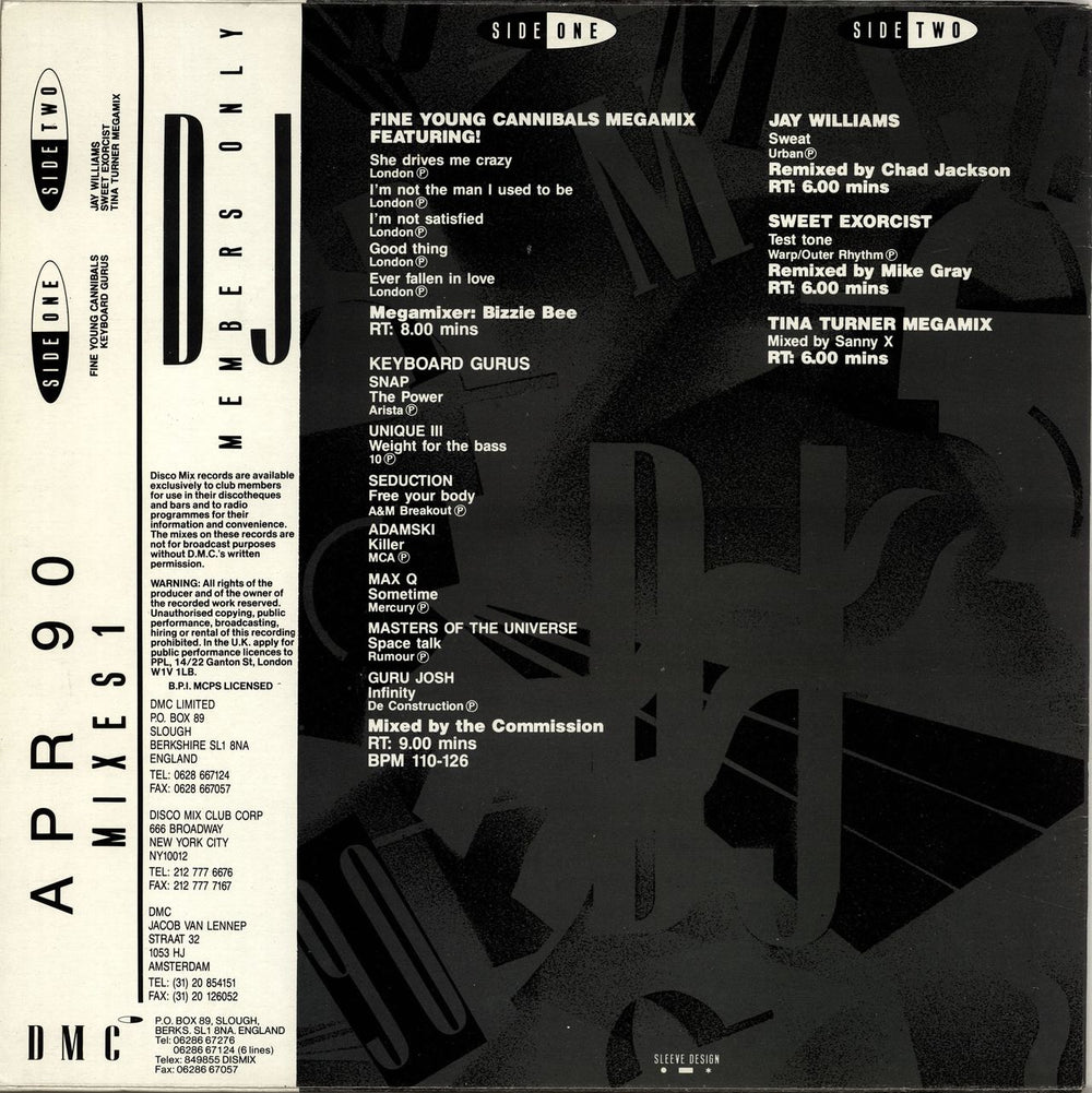 DMC April 90 Mixes 1 UK Promo 12" vinyl single (12 inch record / Maxi-single)