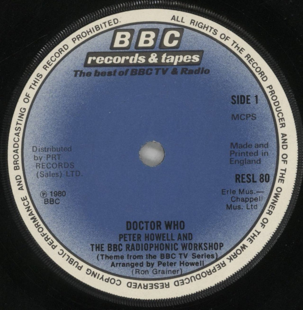 Doctor Who Theme From The BBC TV Series - Peter Davison p/s UK 7" vinyl single (7 inch record / 45) DRW07TH140875