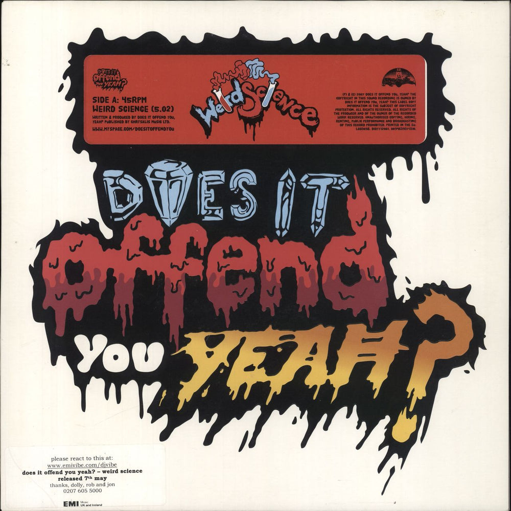 Does It Offend You, Yeah? Weird Science UK Promo 12" vinyl single (12 inch record / Maxi-single) DIOYY12001