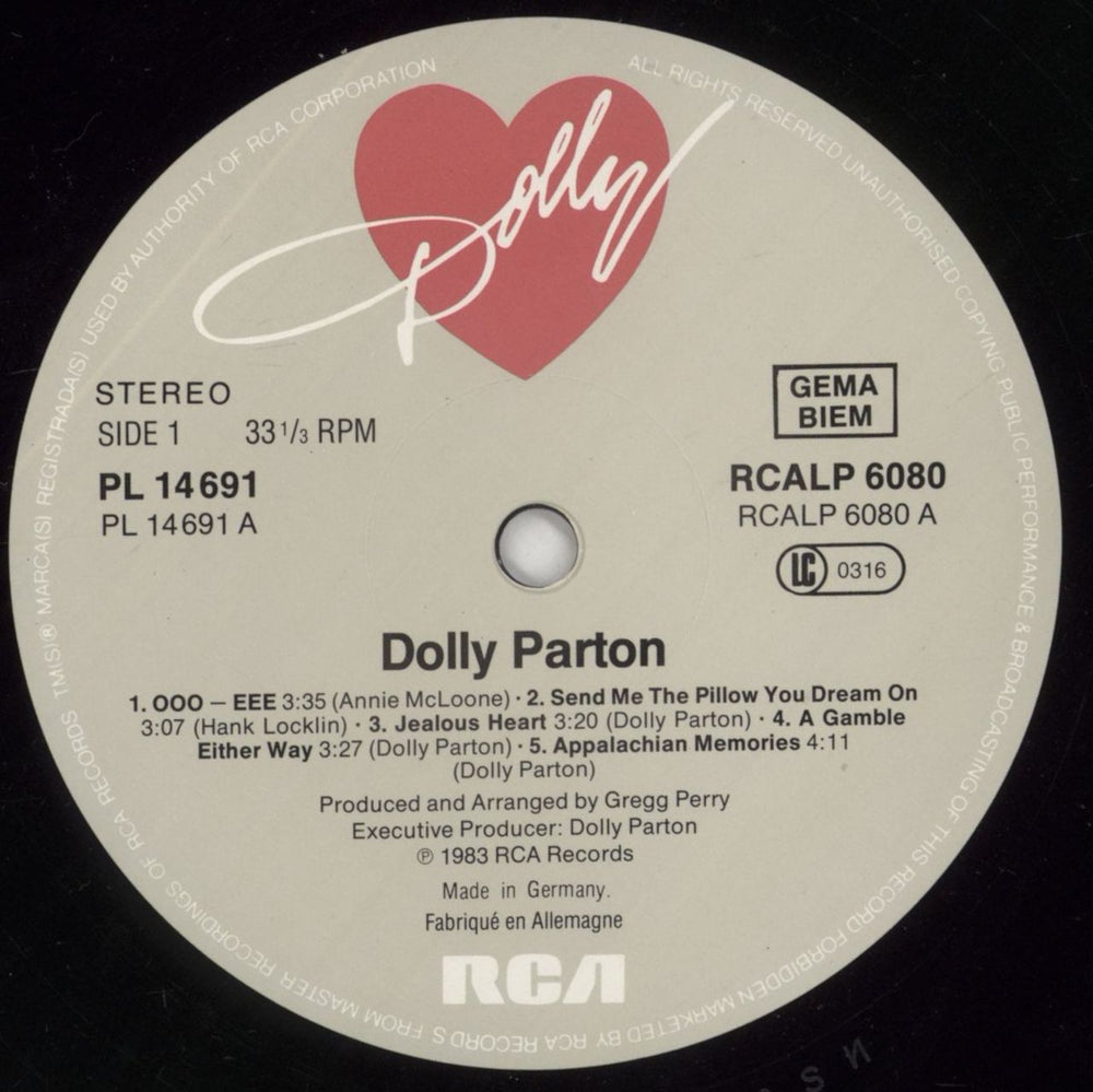 Dolly Parton Burlap & Satin German vinyl LP album (LP record) PARLPBU458292