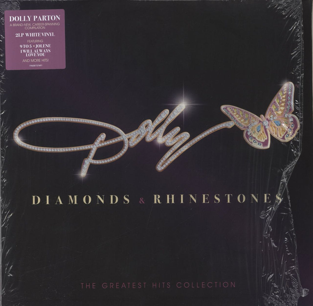 Dolly Parton Diamonds & Rhinestones: The Greatest Hits Collection - White Vinyl UK 2-LP vinyl record set (Double LP Album) 19439977991