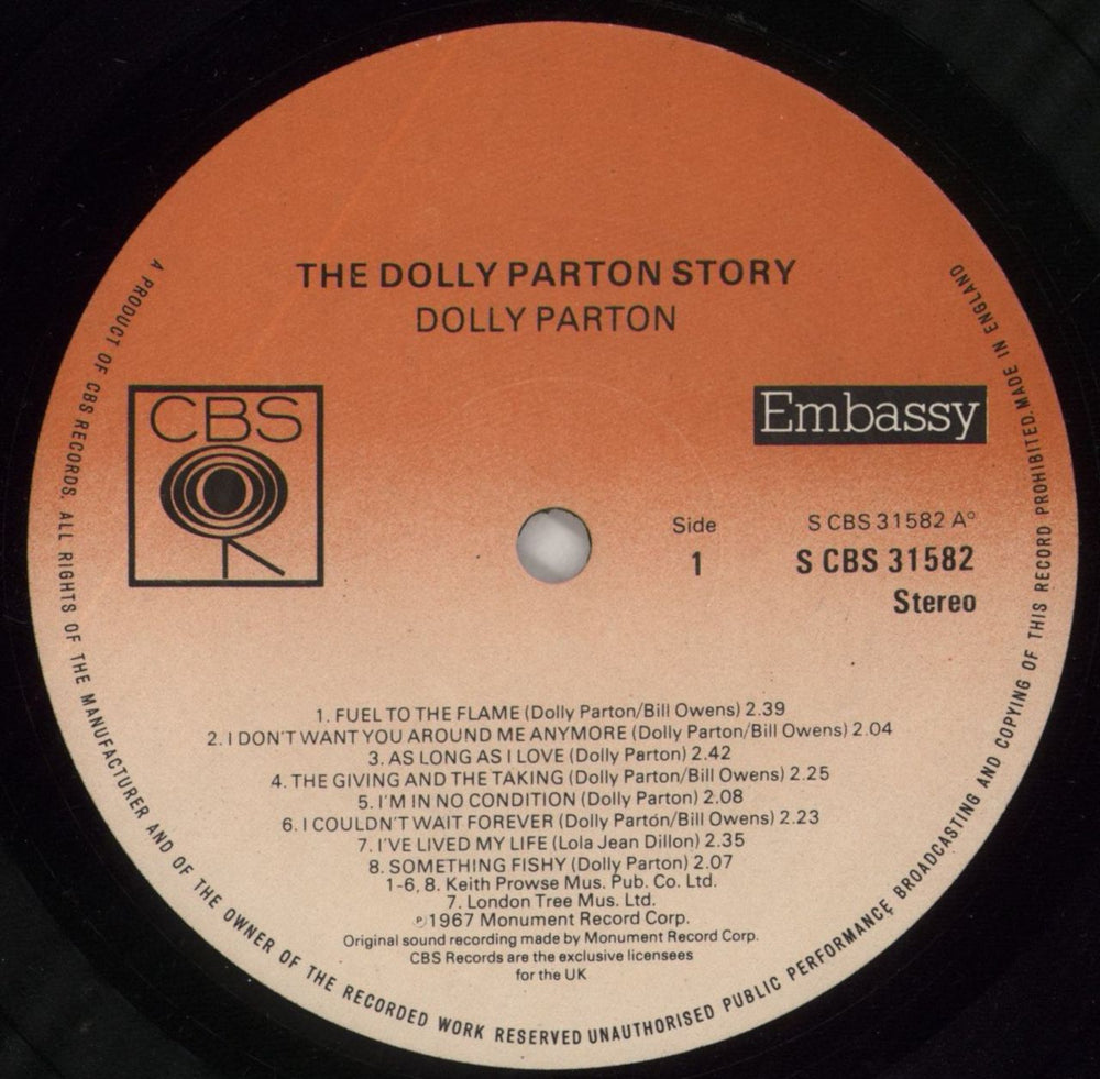 Dolly Parton The Dolly Parton Story UK vinyl LP album (LP record) PARLPTH458699