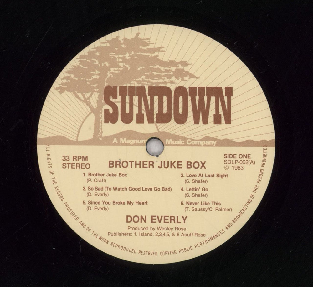 Don Everly Brother Juke-Box UK vinyl LP album (LP record)