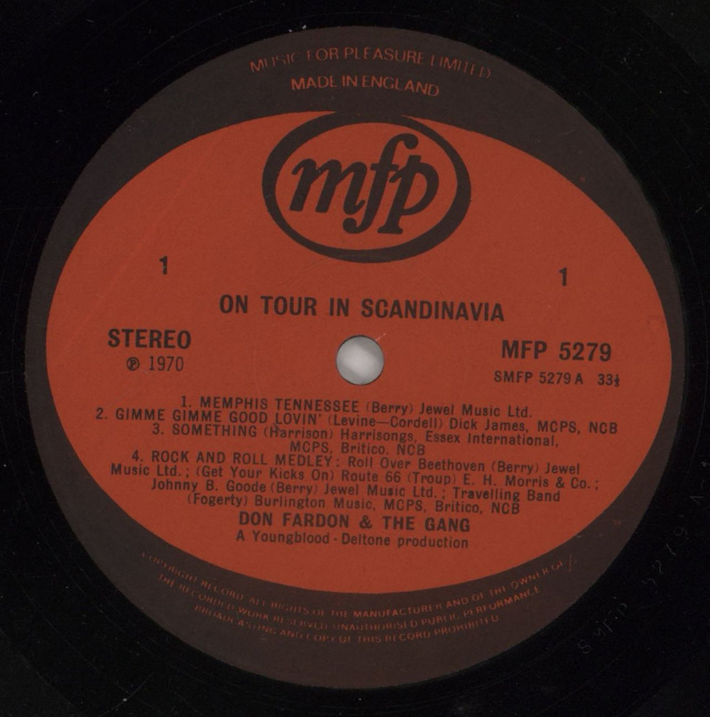 Don Fardon On Tour In Scandinavia UK vinyl LP album (LP record) DF1LPON683796