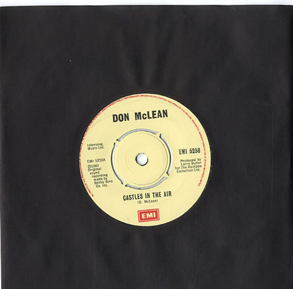 Don McLean Castles In The Air UK 7" vinyl single (7 inch record / 45) EMI5258