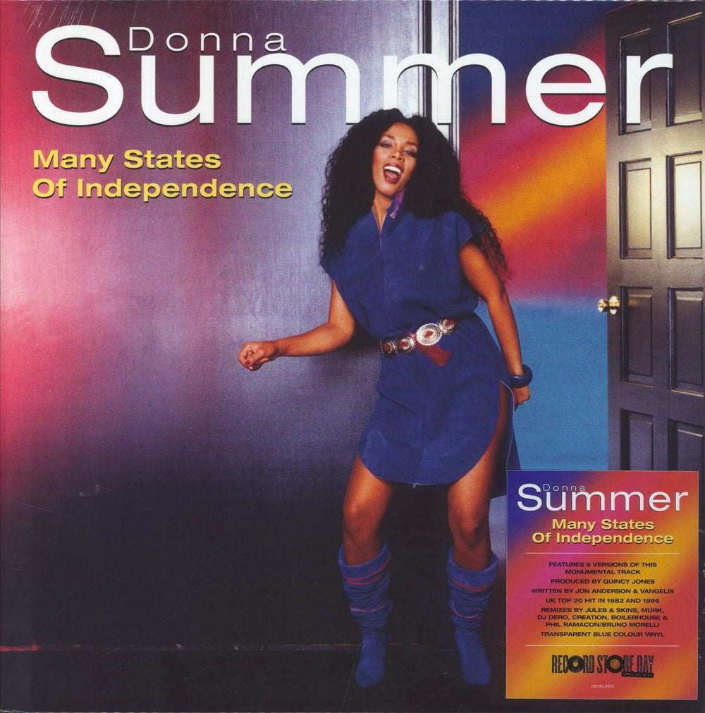 Donna Summer Many States Of Independence - Blue Transparent Vinyl -Sealed UK vinyl LP album (LP record) DBTMLP013