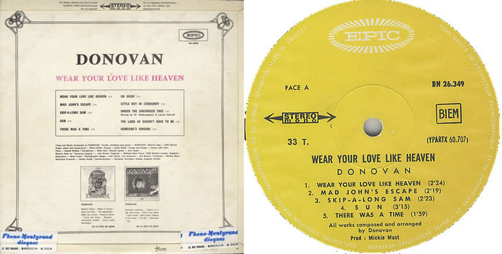 Donovan Wear Your Love Like Heaven French vinyl LP album (LP record) DOVLPWE377985