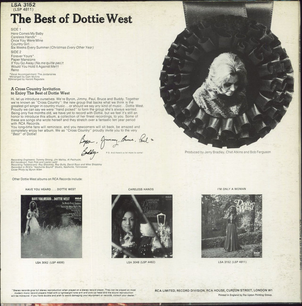 Dottie West The Best Of Dottie West US vinyl LP album (LP record)