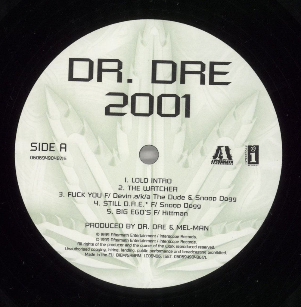 Dr Dre 2001 [Censored] - 180gm UK 2-LP vinyl record set (Double LP Album) DR.2LCE752509