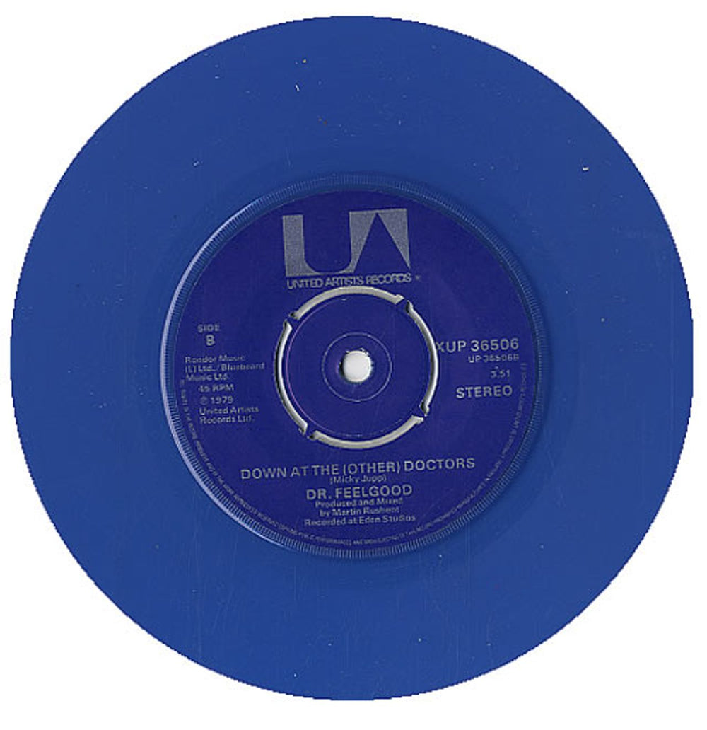 Dr Feelgood As Long As The Price Is Right - Blue Vinyl UK 7" vinyl single (7 inch record / 45) DRF07AS225189